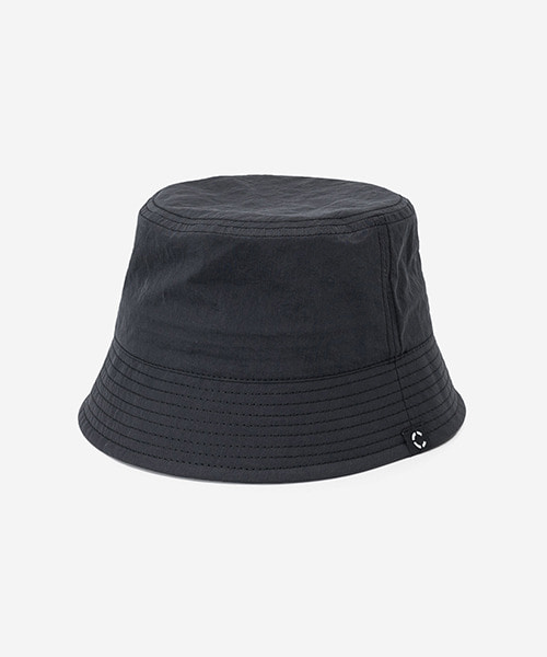 Big Sized Bucket Hat Washed Nylon Black